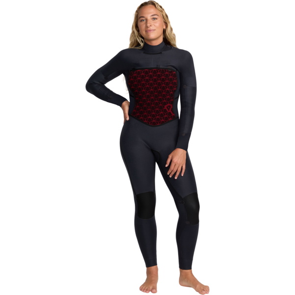 2026 Roxy Womens Swell Natural 4/3mm Chest Zip Wetsuit 26BW213509 - Black Multi